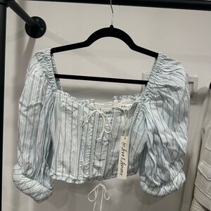 BRAND NEW for love and lemons puff sleeve blouse